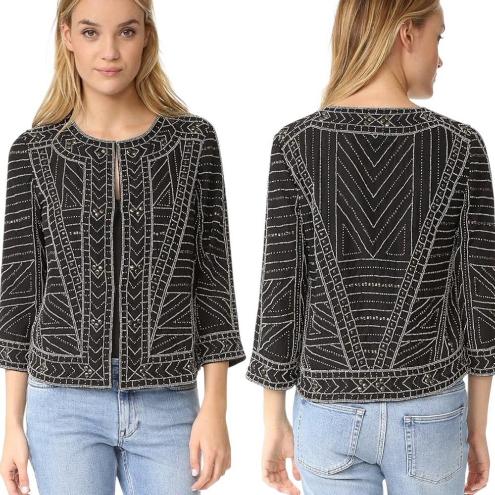 Velvet by Graham & Spencer Spectacular on Beaded Chiffon Jacket, S
